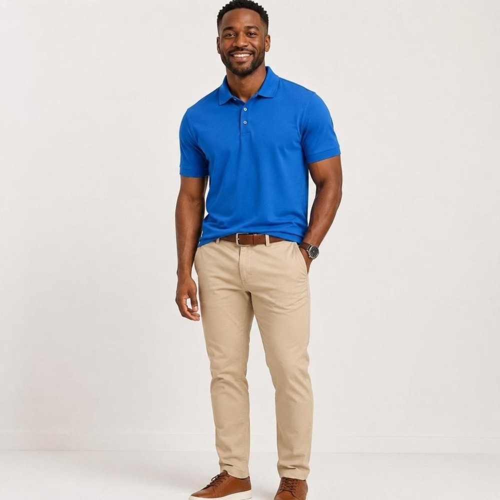 Men's Polo Shirt Premium Wear Royal Blue Size XL New With Tags